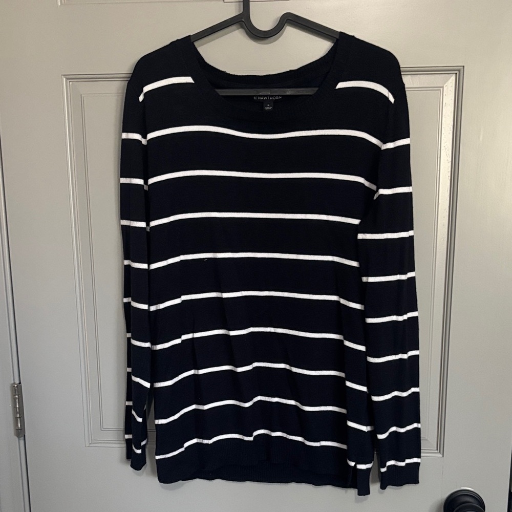 41 Hawthorn Navy and White Striped Sweater